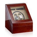 WATCH WINDERS Designhütte Monaco 70005-43 for 2 + 3 timepieces - Burl wood, creme interior