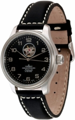 ZENO-WATCH BASEL NC Pilot Open Heart Black Dial Ref. 9554U-c1  ETA 2824 automatic caliber