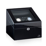 WATCH WINDERS Designhütte München 2 LCD BK/BK 70005-47 luxurious 2+2 winder (spins 2 and stores 2 more watches)