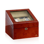 WATCH WINDERS Designhütte München 2 LCD Burlwood 70005/46 luxurious 2+4 winder (spins 2 and stores 4 more watches)