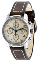 ZENO-WATCH BASEL Classic Retro Chronograph Day-Date Ref. 6557TVDD-f2 retro white, -e2 white, -a1 black