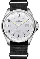 GLYCINE COMBAT 6 VINTAGE Ref. GL0124 steel silver automatic, pilot strap, 43MM