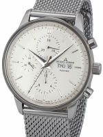 JACQUES LEMANS RETRO CLASSIC CHRONO AUTOMATIC SWISS MADE REF. N-208E STEEL SILVER - MILANO MESH BRACELET