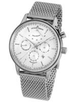 JACQUES LEMANS RETRO CLASSIC AUTOMATIC POWER RESERVE REF. N-211C STEEL SILVER MILANO MESH BRACELET