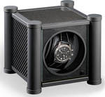 WATCH WINDERS RDI Charles Kaeser PRESTIGE K10-7 soft-black metal columns, carbon fibre sides, leather-clad front, glass door