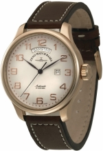 ZENO-WATCH BASEL Oversized (OS) retro BIG DAY Rose Gold IP Ref. 8554DD-12-Pgr-f2  Self-Winding Cal. ETA2836 (DE or EN)