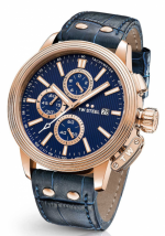 DESIGNER BRANDS TW STEEL CE7016 Adesso Chronograph Rose Gold IP Blue Dial 48MM 10 ATM - JQ Cal.