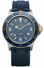 GLYCINE COMBAT 42 VINTAGE STEEL GOLD IP MATTE BLUE REF. GL0264 SELF-WINDING CAL. GL224