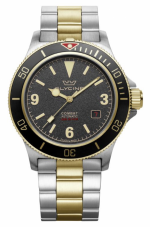 GLYCINE COMBAT 42 VINTAGE ALL STEEL IP GOLD MATTE BLACK REF. GL0259 SELF-WINDING CAL. GL224