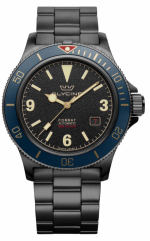 GLYCINE COMBAT 42 VINTAGE BLACK PVD BLUE ALL STEEL REF. GL0291 SELF-WINDING CAL.GL224