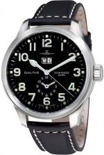 ZENO-WATCH BASEL Oversized (OS) pilot Big Date & Dual Time Ref. 8651-a1 Technotime Self-Winding Caliber TT651 (Ltd/100)