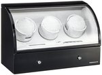 WATCH WINDERS Designhütte Basel 3 BK LCD Ref. 70005-25 (black wood, light grey velvet interior)
