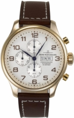 ZENO-WATCH BASEL Oversized (OS) retro OS Retro Chronograph Day-Date gold plated ref. 8557TVDD-Pgr-f2 VJ7750 cal.