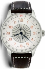 ZENO-WATCH BASEL X-Large Retro World Timer Ref. P554WT-f2 City Disc ETA 2893-3 self-winding caliber Ltd/300