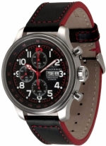 ZENO-WATCH BASEL Oversized (OS) pilot Minute Bezel Ring Chrono Day-Date Ref. 8557TVDD-7-a17 (red) Valjoux 7750 self-winding caliber