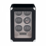 WATCH WINDERS Rapport London Est. 1898 W656 ROMER SIX WATCH WINDER BLACK LEATHER