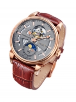 DESIGNER BRANDS DAVID VAN HEIM TIMEWEAR Tourbillon VH-303 Moon Phase Rose Gold PVD Grey