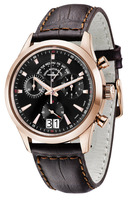ZENO-WATCH BASEL Gentleman Quartz Vintage Line Chrono Big Date Black Rose Gold IP Ref. 6662-8040Q-Pgr-f1